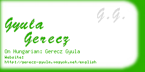 gyula gerecz business card